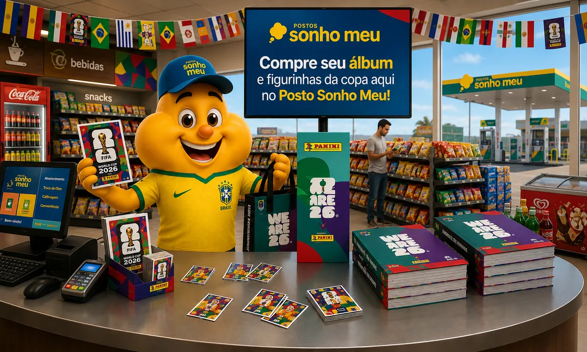 Album e figurinhas da copa no Posto Sonho Meu